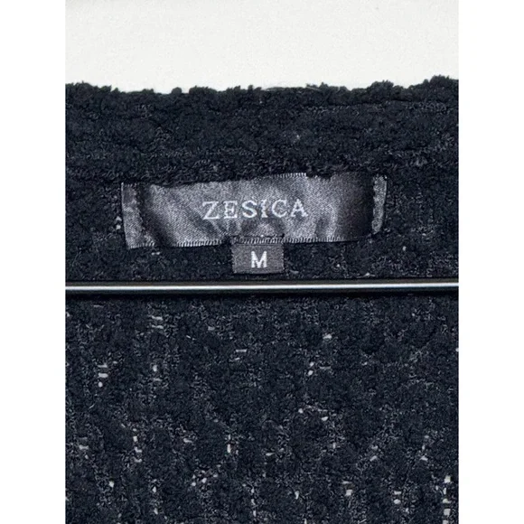 ZESICA Cozy Knit Open Cardigan Pockets Size M - Picture 5 of 6